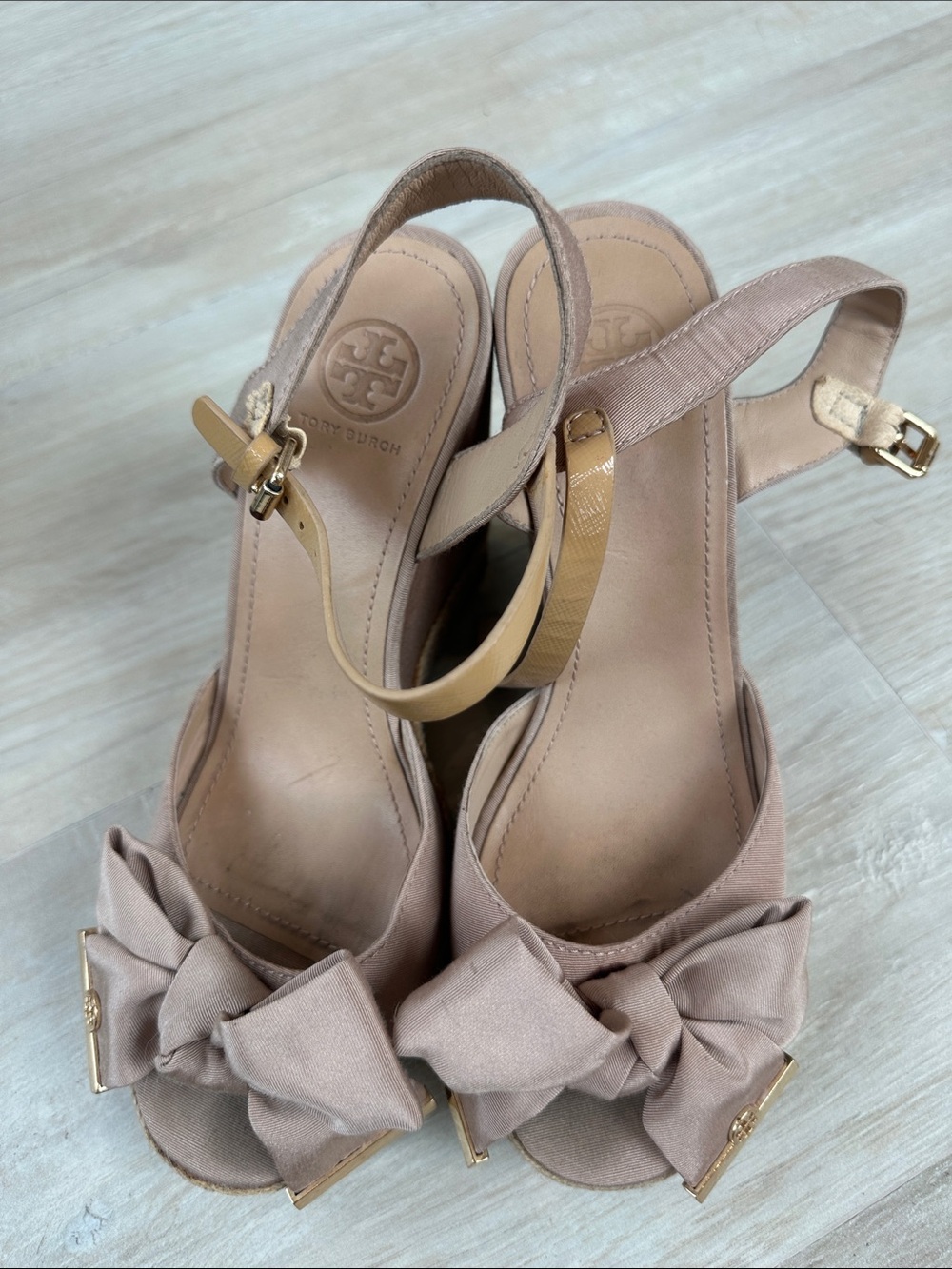Tory Burch Blush Bow Slingback Heels